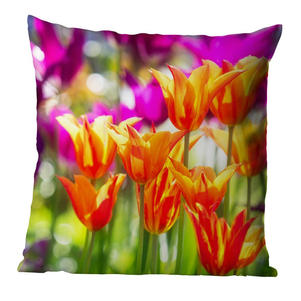 Frühlingstanz der Tulpen  | Kissen, inkl. Reißverschluss und Inlett, waschbar bei 30C