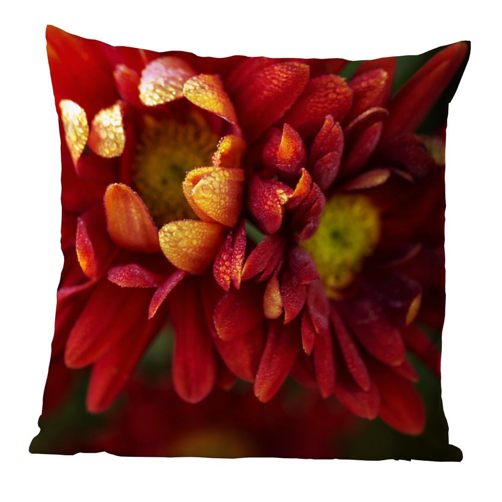 Feurige Chrysanthemen  | Kissen, inkl. Reißverschluss und Inlett, waschbar bei 30°C